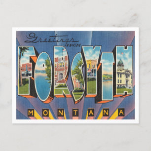Greetings from Forsyth, Montana Vintage Travel Postcard