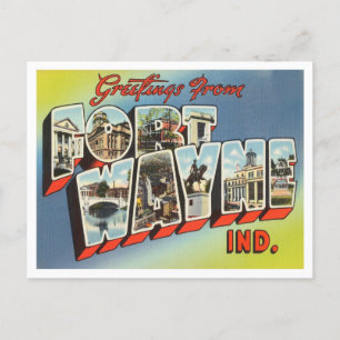 Greetings from Fort Wayne, Indiana Vintage Travel Postcard