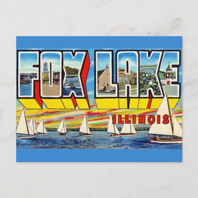  Greetings from Fox Lake Ill Postcard (Front)