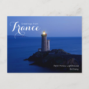 Greetings from France Petit Minou Lighthouse Card