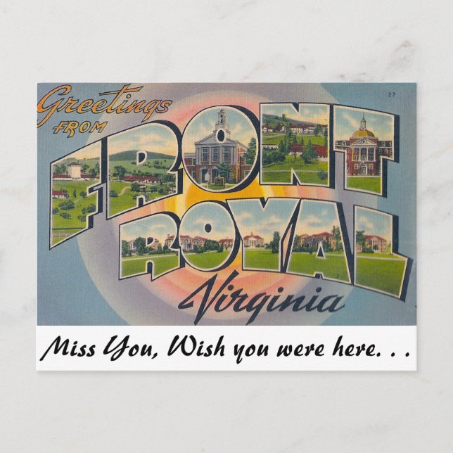 Greetings from Front Royal, Virginia Postcard (Front)