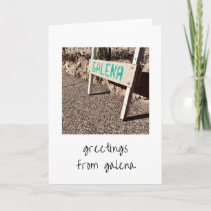 greetings from galena sidewalk sign holiday card