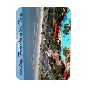 Greetings From Galveston, Texas Postcard Magnet