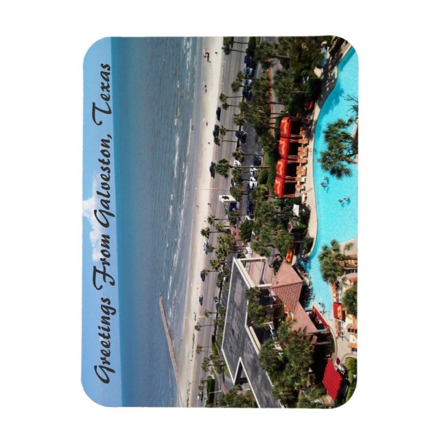 Greetings From Galveston, Texas Postcard Magnet (Vertical)