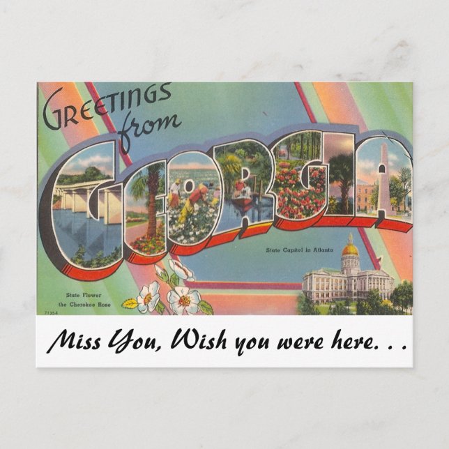 Greetings from Georgia Postcard (Front)