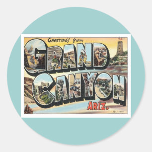 Greetings From Grand Canyon Arizona Classic Round Sticker