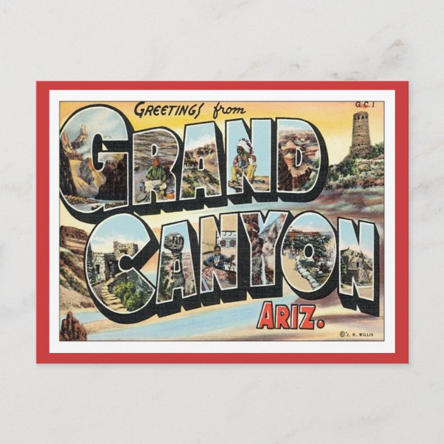 Greetings From Grand Canyon Arizona Postcard (Front)