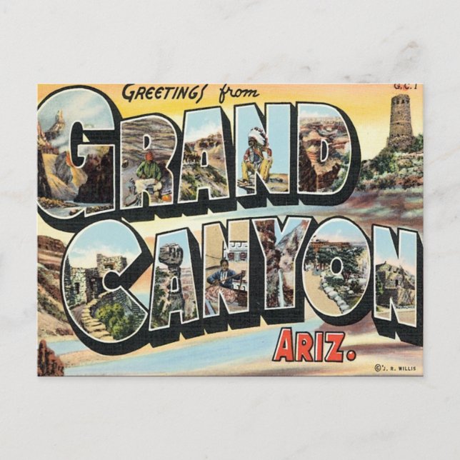 Greetings From Grand Canyon Arizona Postcard (Front)