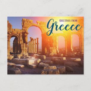 Greetings from Greece Ancient Ruins Parthenon Postcard
