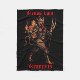 Greetings From Gruss Vom Krampus Christmas Festive Fleece Blanket