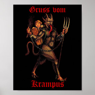 Greetings From Gruss Vom Krampus Christmas Festive Poster