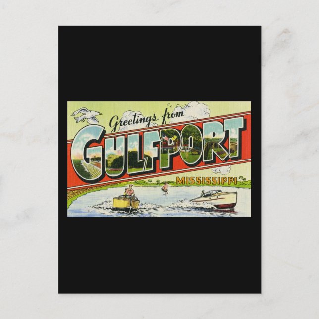 Greetings from Gulfport Mississippi Postcard (Front)