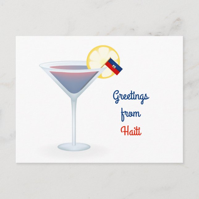Greetings From Haiti Cocktail Holiday Card (Front)