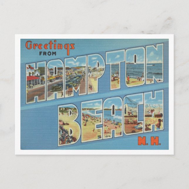 Greetings from Hampton Beach, New Hampshire Travel Postcard (Front)