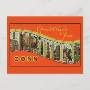 Greetings from Hartford Large Letter Postcard