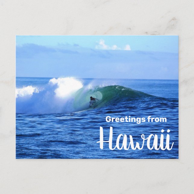Greetings from Hawaii Surfer Postcard (Front)