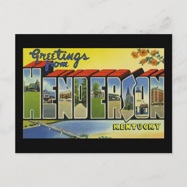 Greetings from Henderson Kentucky Postcard (Front)