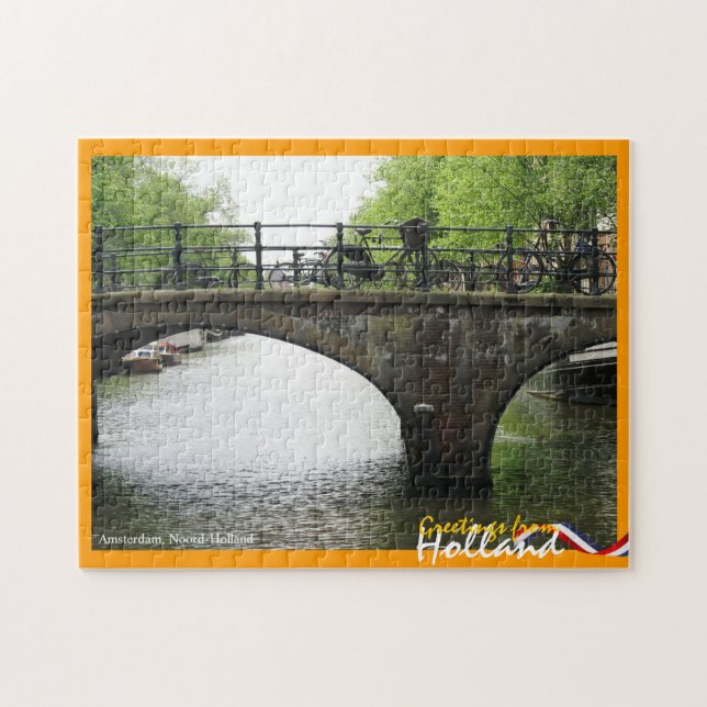 Greetings from Holland Amsterdam Bridge Jigsaw Puzzle (Horizontal)