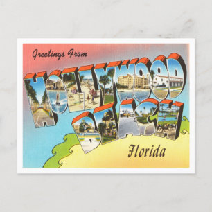 Greetings from Hollywood Beach, Florida Travel Postcard