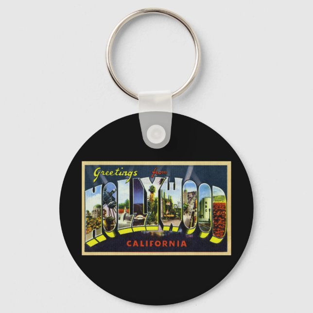 Greetings from Hollywood California Key Ring (Front)