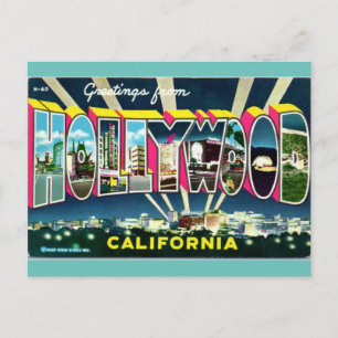 Greetings from  Hollywood California Travel Postcard
