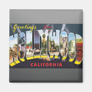Greetings From Hollywood California, Vintage Magnet