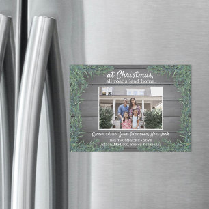 Greetings From Home Christmas Photo Magnetic Card