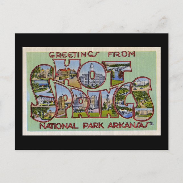 Greetings from Hot Springs National Park Arkansas Postcard (Front)