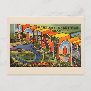 Greetings from Houston Large Letter Postcard