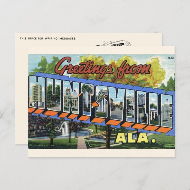 Greetings from Huntsville, AL Postcard (Front/Back)