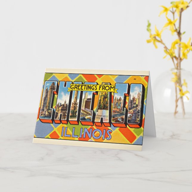 Greetings from Illinois Card (Yellow Flower)