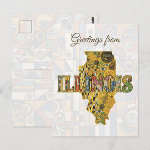 Greetings from Illinois Postcard
