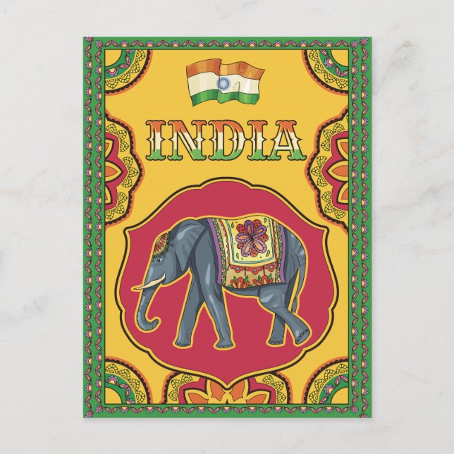 Greetings From India Postcard (Front)
