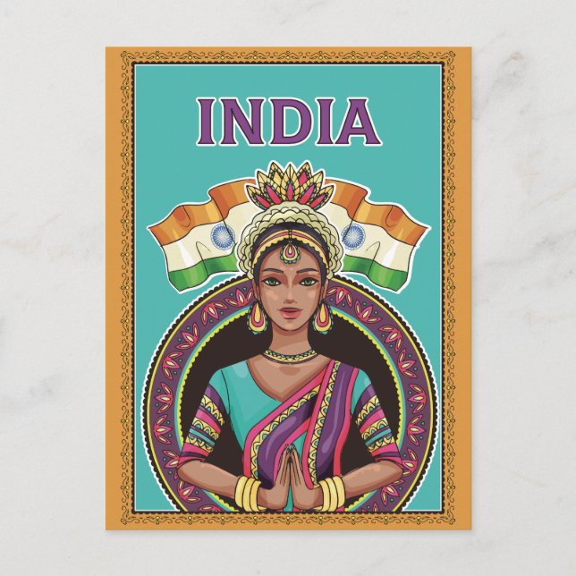 Greetings From India Postcard (Front)