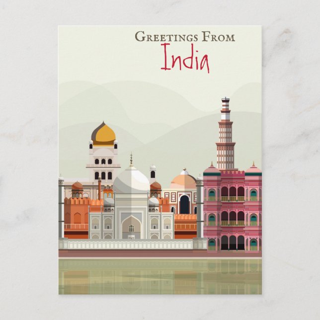 Greetings From India Postcard (Front)