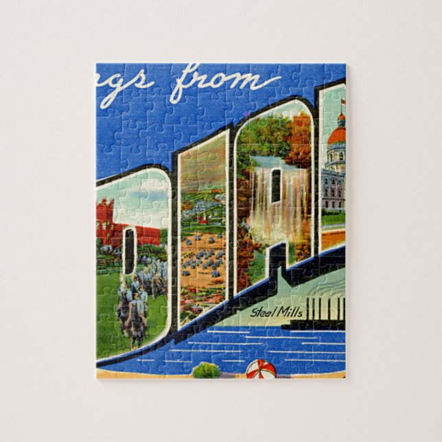 Greetings From Indiana Jigsaw Puzzle (Vertical)