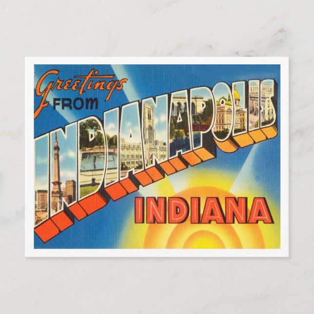 Greetings from Indianapolis, Indiana Travel Postcard (Front)