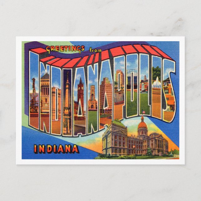 Greetings from Indianapolis, Indiana Travel Postcard (Front)