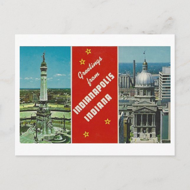 Greetings from Indianapolis, Indiana Vintage Postcard (Front)
