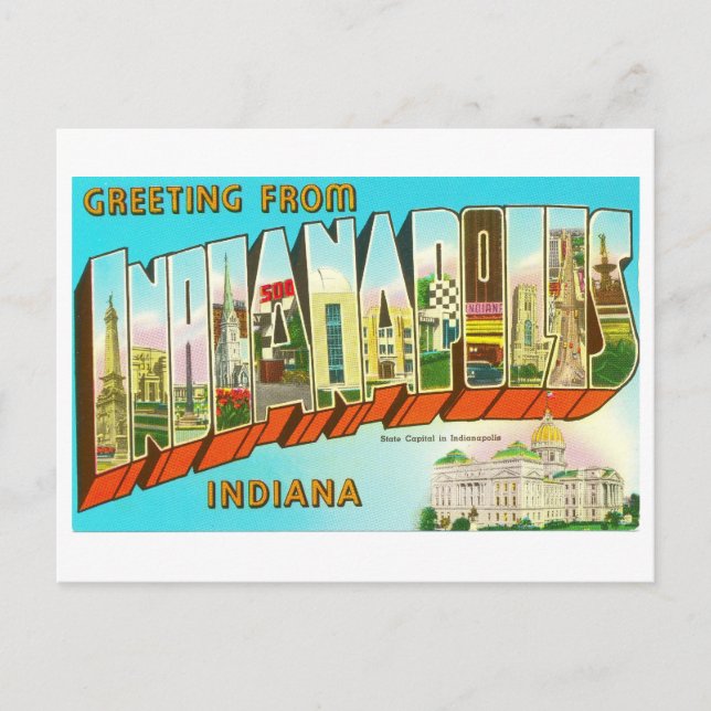 Greetings from Indianapolis Large Letter Postcard (Front)