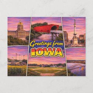 Greetings From Iowa Postcard