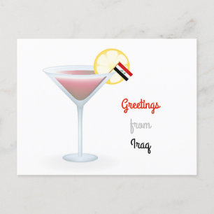 Greetings From Iraq Cocktail Holiday Postcard