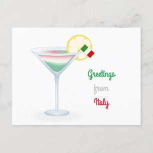 Greetings From Italy Cocktail Holiday Postcard