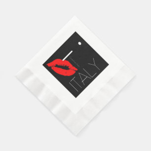 Greetings from Italy Italian Red Lipstick Kiss Napkin
