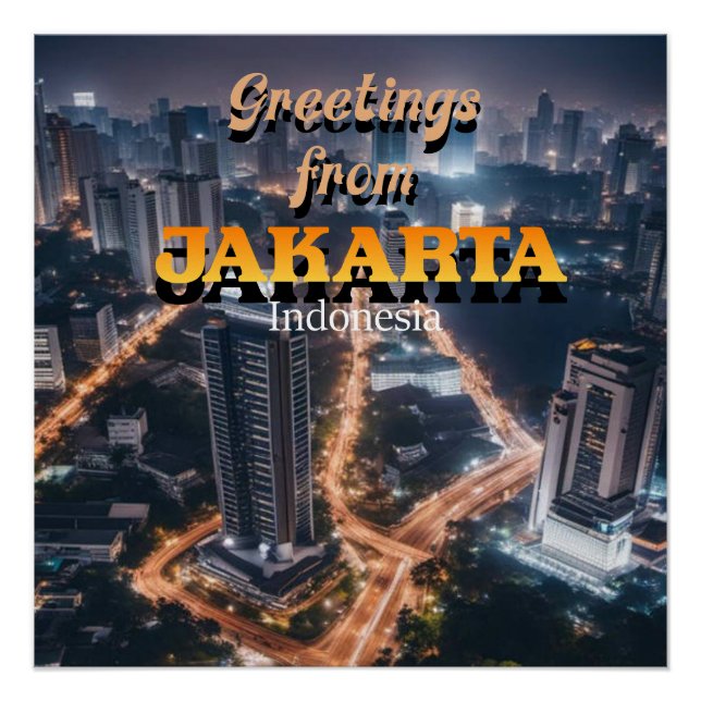 Greetings from Jakarta Indonesia Poster (Front)
