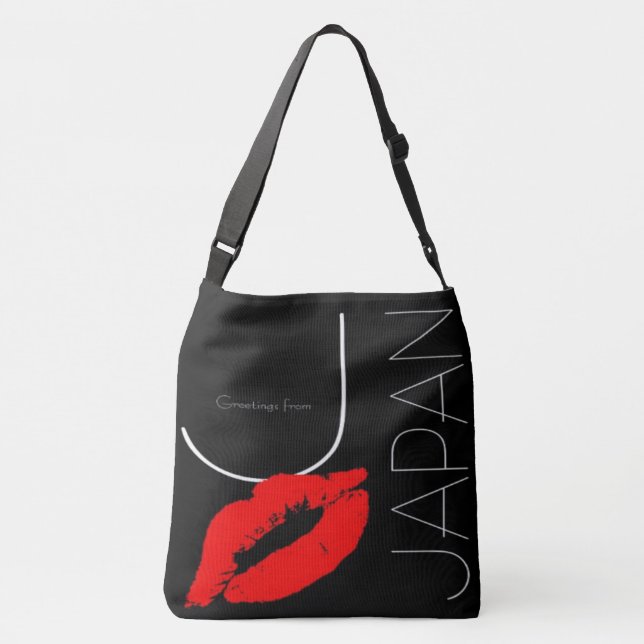 Greetings from Japan Red Lipstick Love Kiss Crossbody Bag (Back)