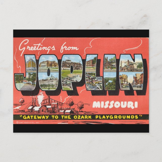 Greetings from Joplin Postcard (Front)