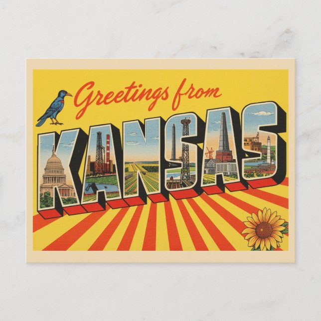 Greetings from Kansas, Wichita Postcard (Front)