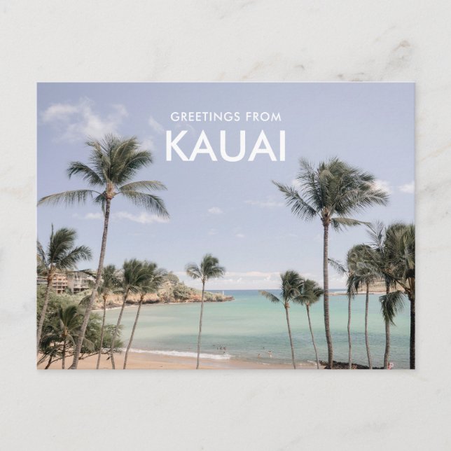 Greetings from Kauai Beach Postcard (Front)