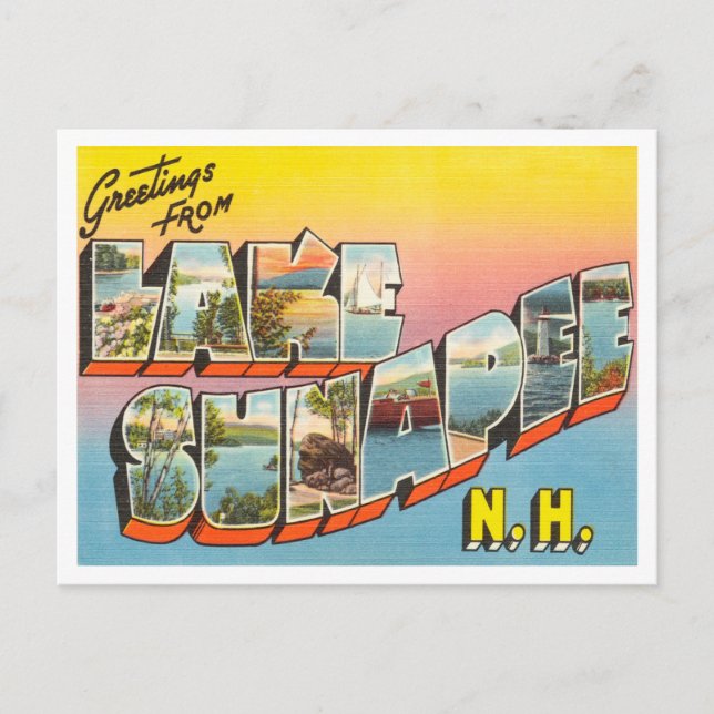 Greetings from Lake Sunapee, New Hampshire Travel Postcard (Front)
